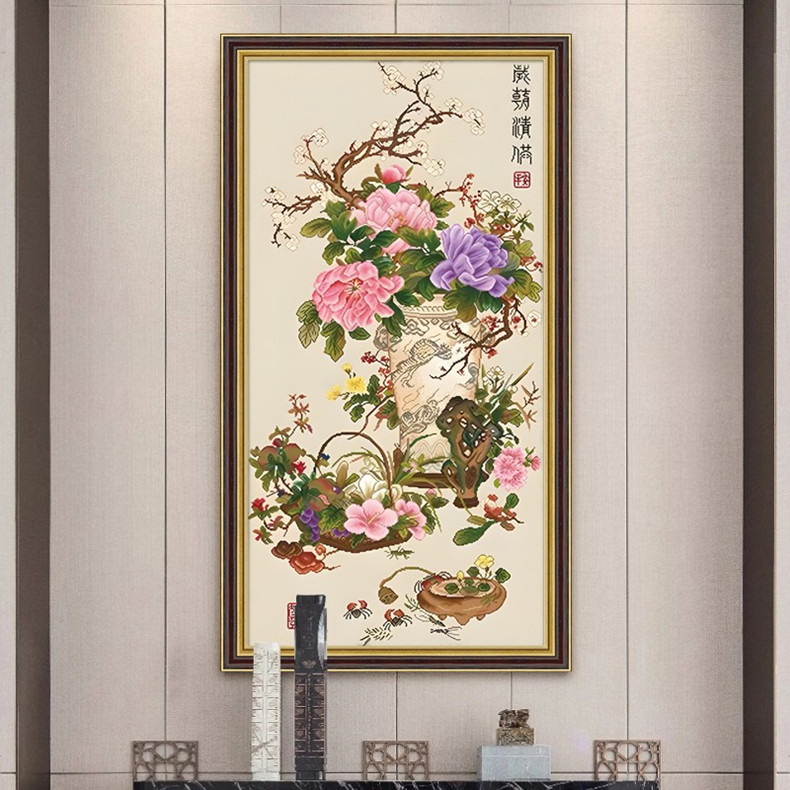 Set za križno šivanje na pamukovoj tkanini, Mona Lisa – Uzorak: Cvijeće/Trava/Lišće; Vrsta šivanja: križno šivanje; Kategorija: Set šivanja