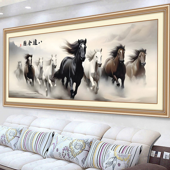 Set za križićno vezenje – Motiv pejzaža, pamuk, križićno vezenje, platnena izveza, moderni minimalistički stil