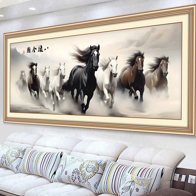 Set za križićno vezenje – Motiv pejzaža, pamuk, križićno vezenje, platnena izveza, moderni minimalistički stil