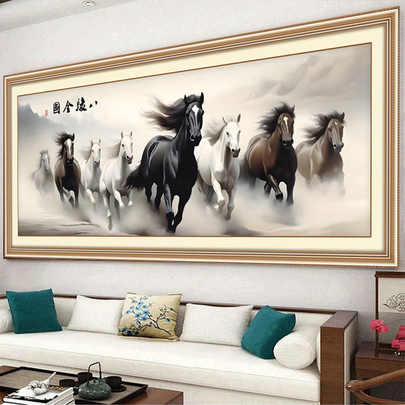 Set za križićno vezenje – Motiv pejzaža, pamuk, križićno vezenje, platnena izveza, moderni minimalistički stil