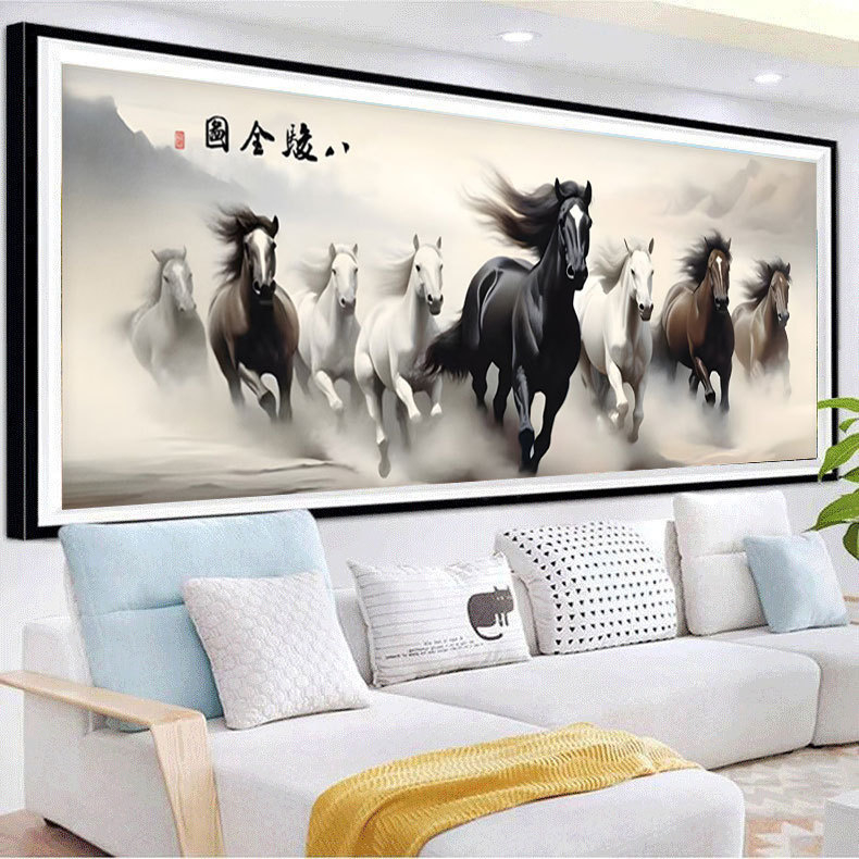 Set za križićno vezenje – Motiv pejzaža, pamuk, križićno vezenje, platnena izveza, moderni minimalistički stil