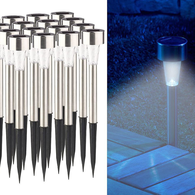 Solarna lampa za travnjak s kolcem – Model 45, nehrđajući čelik, IP33, 0.06 W, radno vrijeme 16–24 h