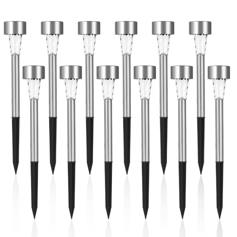 Solarna lampa za travnjak s kolcem – Model 45, nehrđajući čelik, IP33, 0.06 W, radno vrijeme 16–24 h