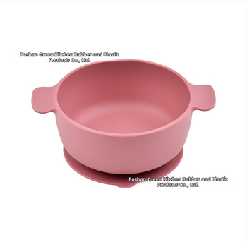 Vaikų silikoninis dubenėlis su siurbtuku, dviejų rankenėlių, 2 vnt. komplektas, maisto kokybės silikonas, anti-spill