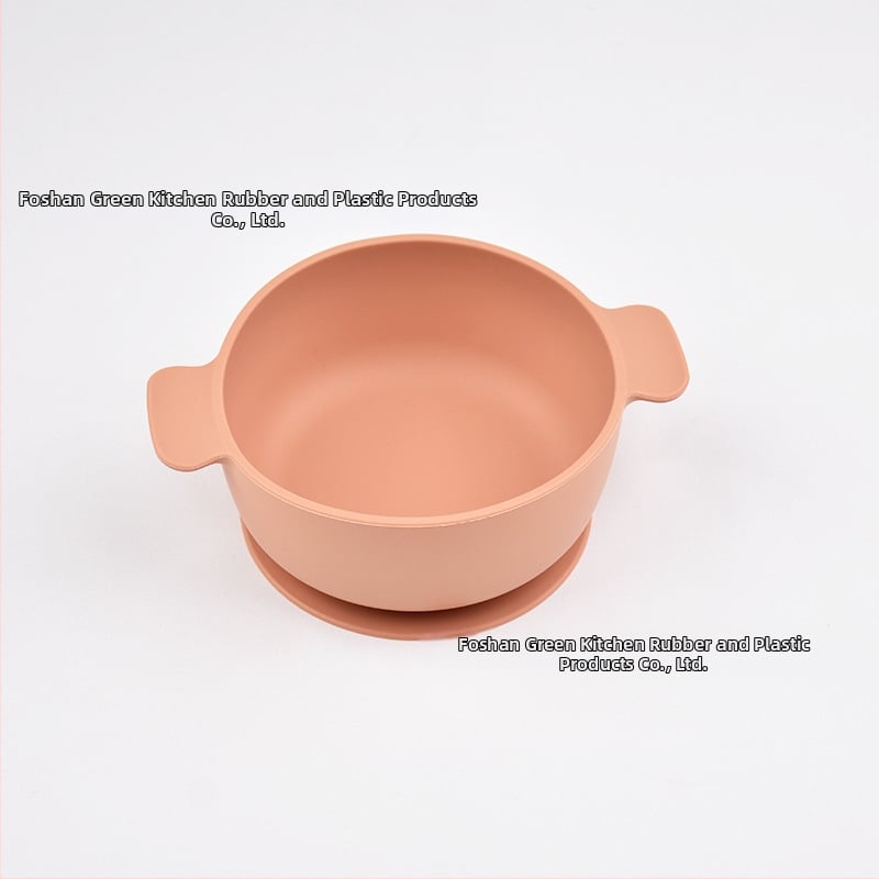 Vaikų silikoninis dubenėlis su siurbtuku, dviejų rankenėlių, 2 vnt. komplektas, maisto kokybės silikonas, anti-spill