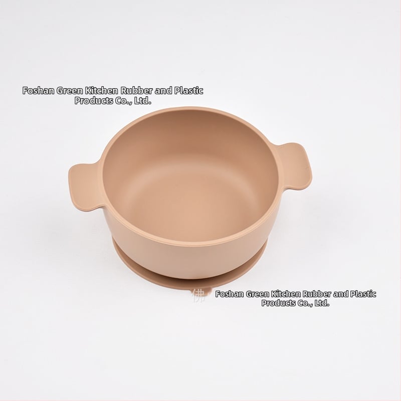 Vaikų silikoninis dubenėlis su siurbtuku, dviejų rankenėlių, 2 vnt. komplektas, maisto kokybės silikonas, anti-spill