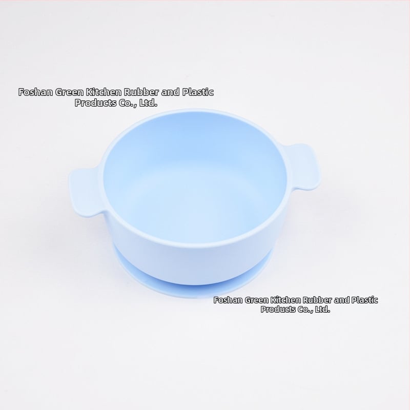 Vaikų silikoninis dubenėlis su siurbtuku, dviejų rankenėlių, 2 vnt. komplektas, maisto kokybės silikonas, anti-spill