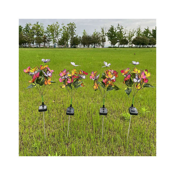 Solarna lampica za travnjak u obliku leptira, IP65 vodootporna, LED 0,12 W, 6–12 sati kontinuiranog osvjetljenja, kućište od svile + ABS + nehrđajući čelik