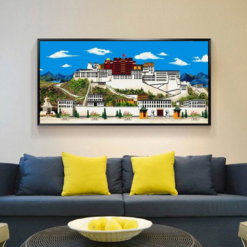 Set za krosstich 11 ct pamuk – cvijeće, trava i listovi, Palača Potala