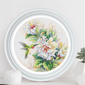 Set za križićni vez: motiv biljaka i cvijeća, pamuk niti i platno za vezenje, 11ct platno, moderan stil