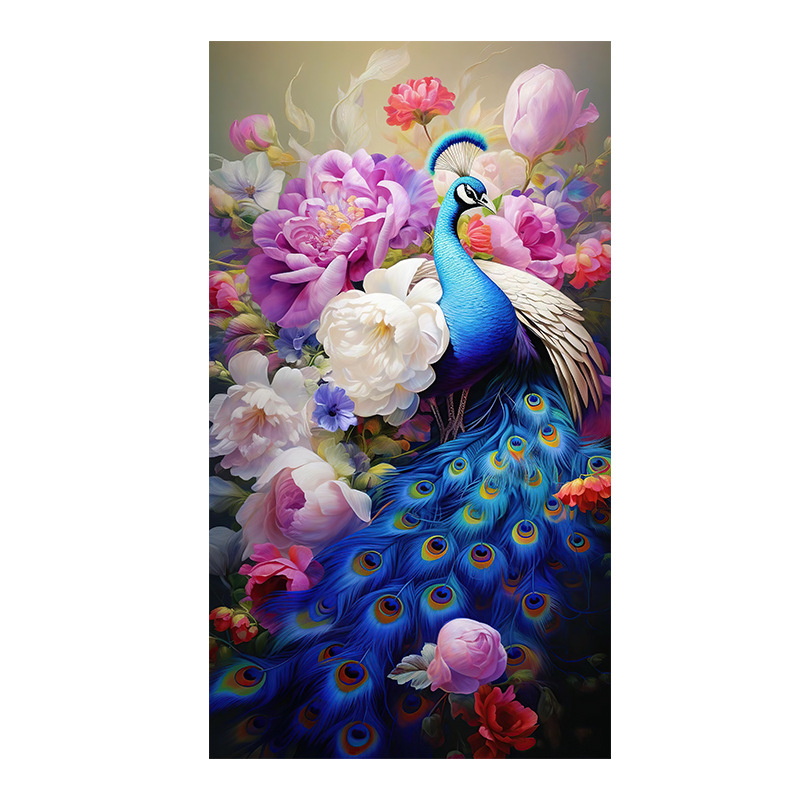 Set križićnog bod s paunom na platnu od pamuka 11CT, moderni minimalistički pejzaž, pogodna za hodnik, dnevni boravak, spavaću sobu i blagovaonu, ručno izvezen