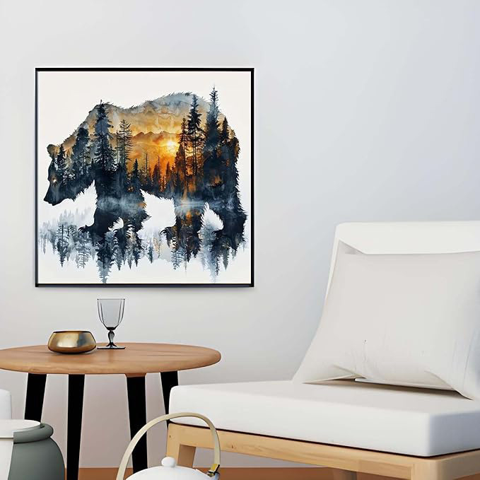 Set 5D dijamantnog crtanja: Medvjed u šumi, puni dijamanti, DIY viseći mural za dnevnu sobu