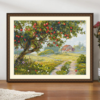 Set za križni bod – pejzaž, 11CT pamuk konac na platnu za izšivanje, moderni minimalistički kućni izvez