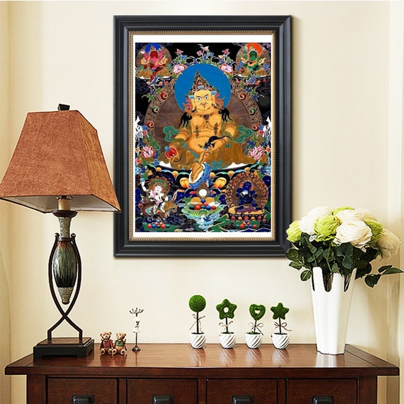 Dijamantni prikaz Thangka Bodhisattva Buddha statua – Nacionalni stil, Križni šav, Marka Meian, Dnevni boravak, Tkano šivanje