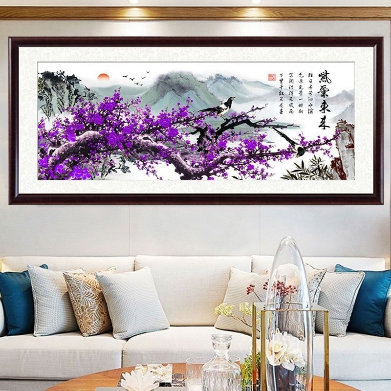 Set za križiće – Pejzaž, Kineski stil Plum Blossom i Magpie na 9CT platnu