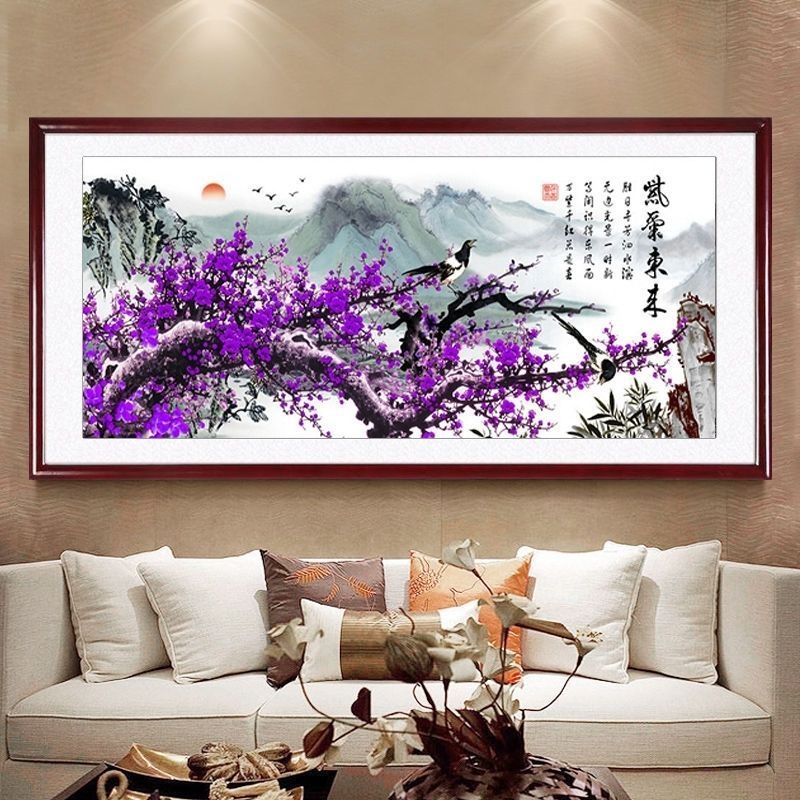 Set za križiće – Pejzaž, Kineski stil Plum Blossom i Magpie na 9CT platnu