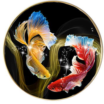 5D dijamantna slika s punim ispunjenjem, motiv karas, kružni kristali, krstno šivanje za dnevni boravak