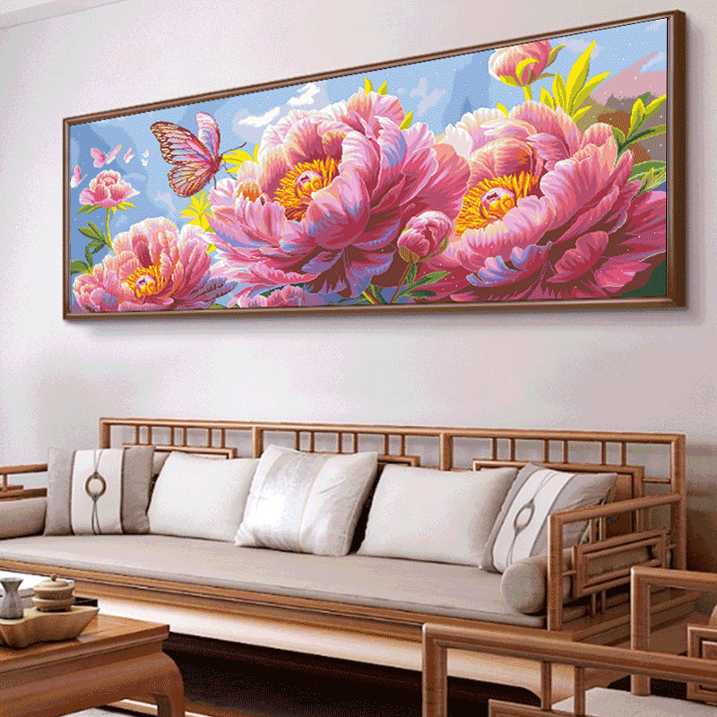 Set za križićno šivanje — cvjetni motiv, 11CT platno, suvremeni minimalistički stil, šifra D09920, za dnevni boravak