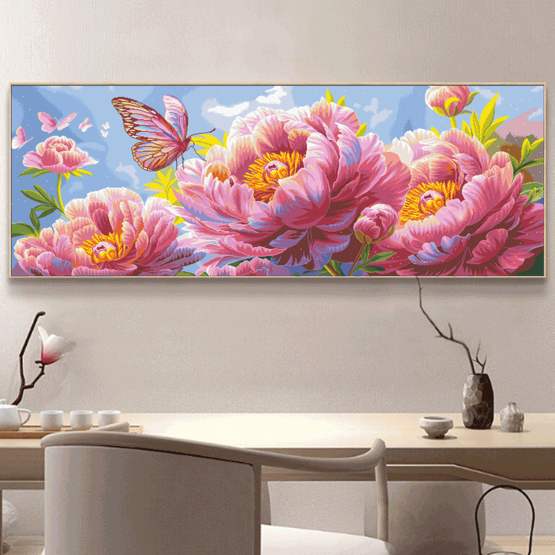 Set za križićno šivanje — cvjetni motiv, 11CT platno, suvremeni minimalistički stil, šifra D09920, za dnevni boravak