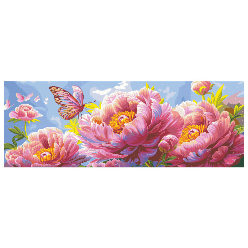 Set za križićno šivanje — cvjetni motiv, 11CT platno, suvremeni minimalistički stil, šifra D09920, za dnevni boravak