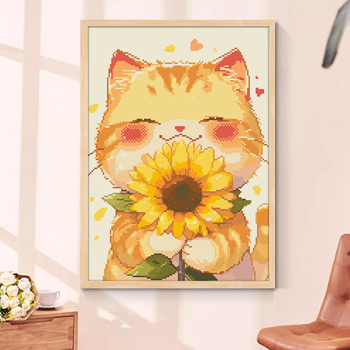 Set križićnog boda – crtani dizajn mačića, platno 11CT, šivanje za dnevni boravak