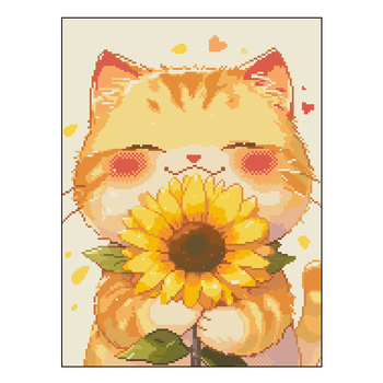 Set križićnog boda – crtani dizajn mačića, platno 11CT, šivanje za dnevni boravak