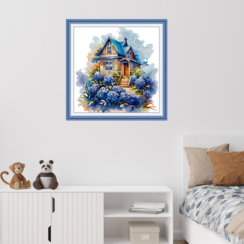 Set križnog šivanja – Pejzažni serijal: Vrtna kućica (Šest), 11CT pamuk