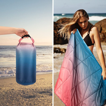 Kemping deka s gradijentnim šivanjem za dvije osobe, poliester, vodootporna