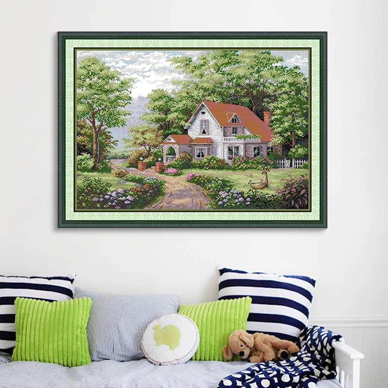 Set za križni bod – krajolik, platno 11CT, ekološki pamuk