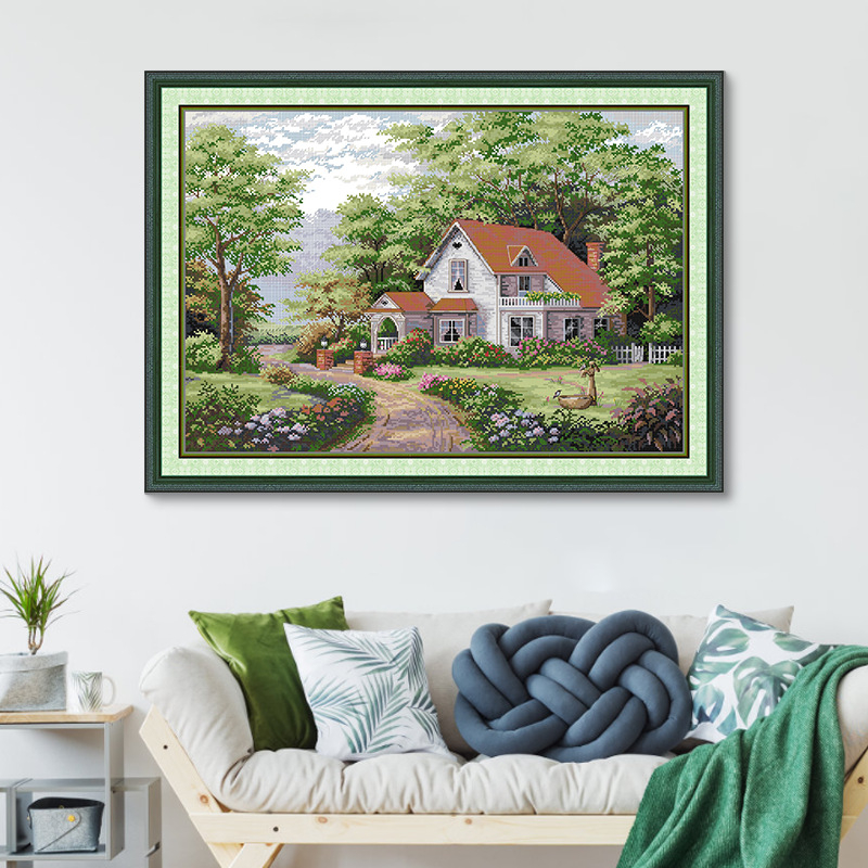 Set za križni bod – krajolik, platno 11CT, ekološki pamuk