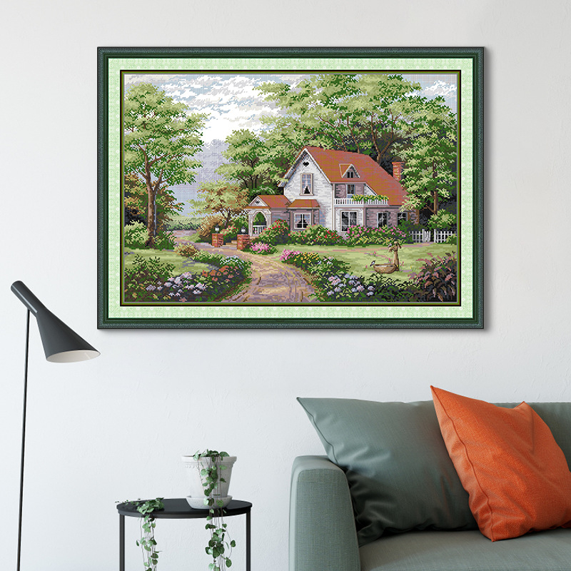 Set za križni bod – krajolik, platno 11CT, ekološki pamuk