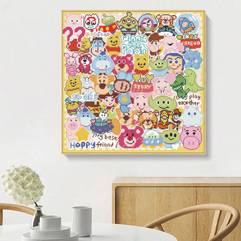 Set za križni šav na 11CT plastičnom platnu — Cartoon/Anime uzorak za dnevni boravak