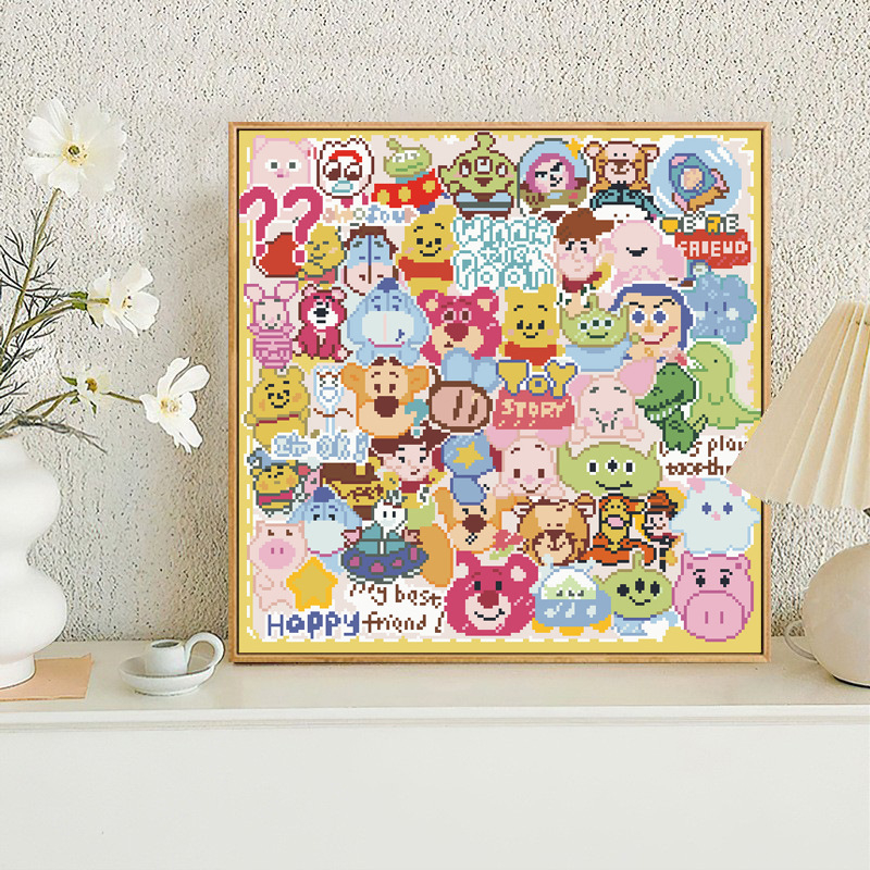 Set za križni šav na 11CT plastičnom platnu — Cartoon/Anime uzorak za dnevni boravak