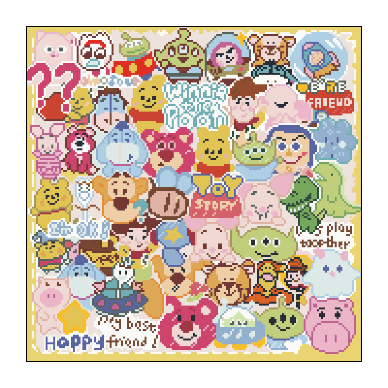 Set za križni šav na 11CT plastičnom platnu — Cartoon/Anime uzorak za dnevni boravak