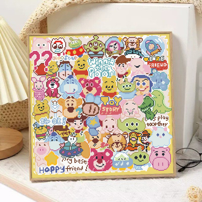 Set za križni šav na 11CT plastičnom platnu — Cartoon/Anime uzorak za dnevni boravak