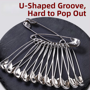 Shanghui kovové bezpečnostné špendlíky na oblečenie – zosilnené, staromódne veľké sponky na papier a štítkové ihly