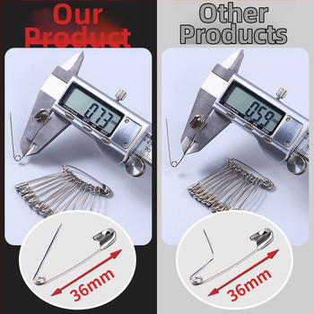 Shanghui kovové bezpečnostné špendlíky na oblečenie – zosilnené, staromódne veľké sponky na papier a štítkové ihly