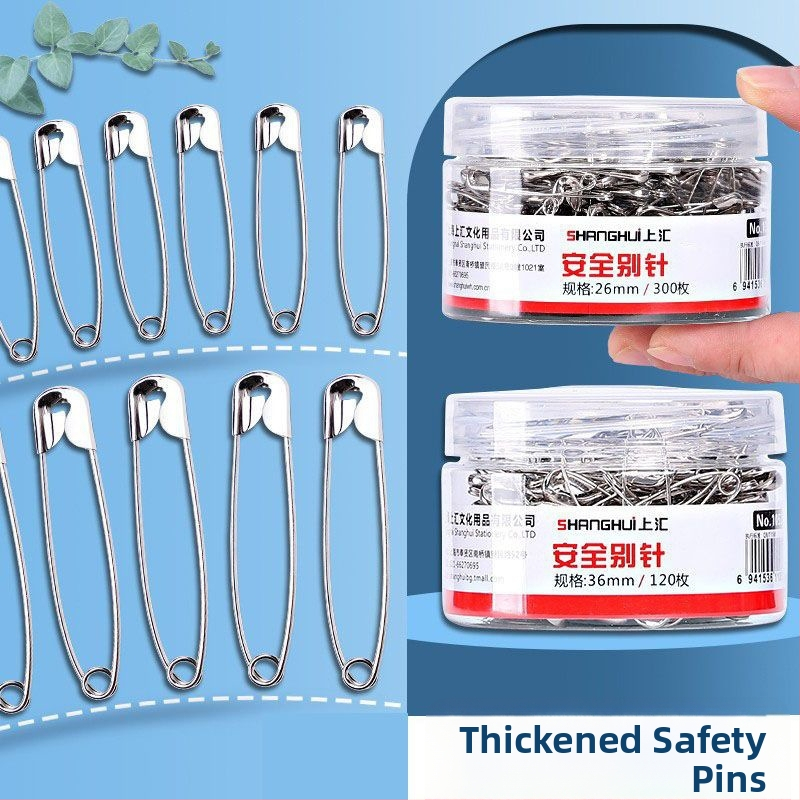 Shanghui kovové bezpečnostné špendlíky na oblečenie – zosilnené, staromódne veľké sponky na papier a štítkové ihly