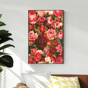 Pastoralni set za križićno šivanje na 9CT plastičnom platnu s motivom cvijeće, trava, listovi