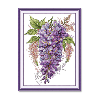 Set za križno šivanje s motivom biljaka i cvijeća na platnu 11CT od ekološke pamuke