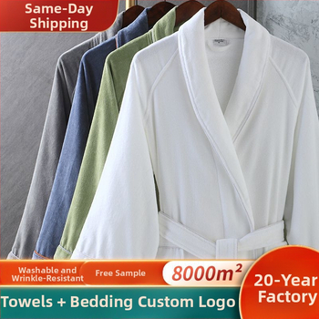 Župan z bavlny, 350 g/m², česaná priadza, strihaný velúr, pre mužov