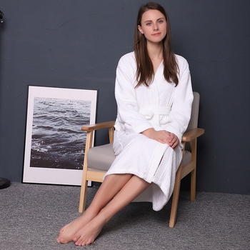 Халат за мъже - памук, 350 г/м², чесана прежда, нарязан велур