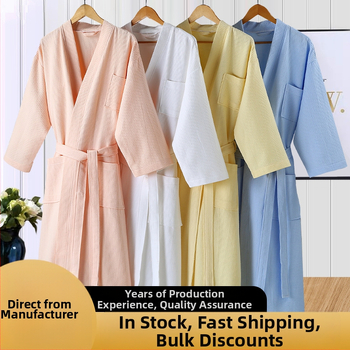 Froté župan z bavlny, 700 g, jednovláknová priadza, olemovanie, možnosť potlače loga pre hotelové použitie