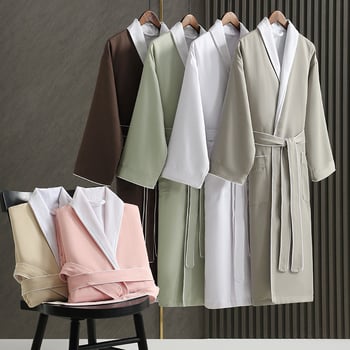 Халат за баня от габардин, 900 г, подгъване, унисекс, за хотел