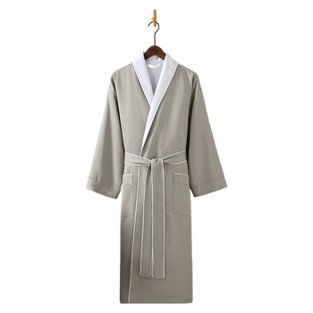 Халат за баня от габардин, 900 г, подгъване, унисекс, за хотел