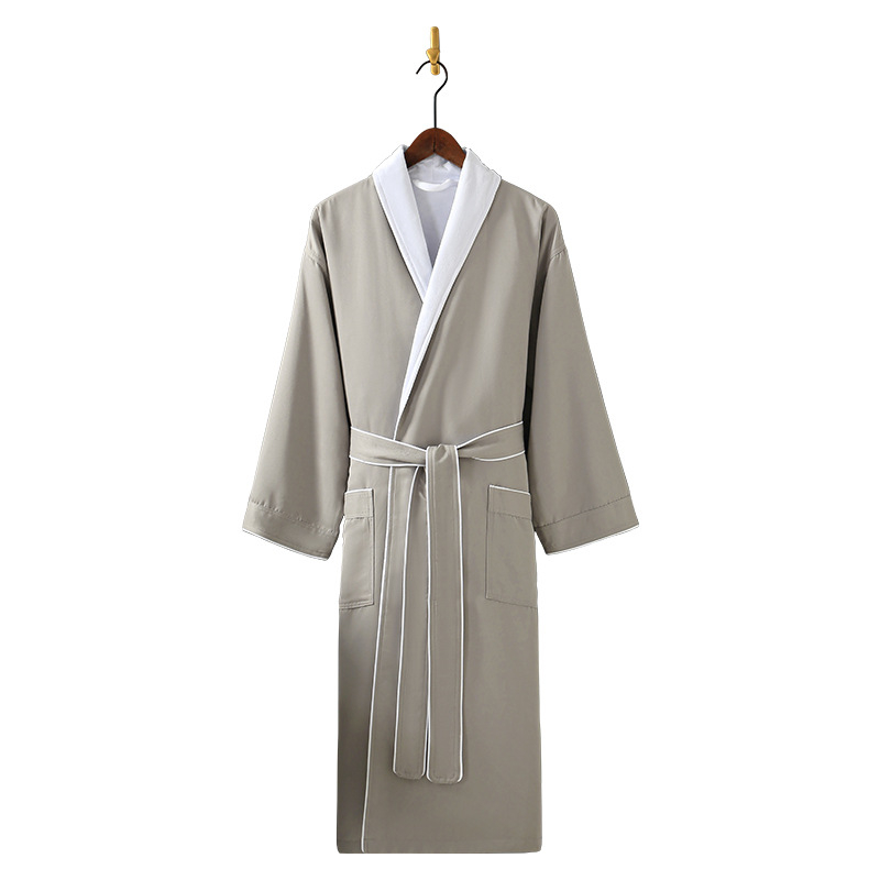 Халат за баня от габардин, 900 г, подгъване, унисекс, за хотел