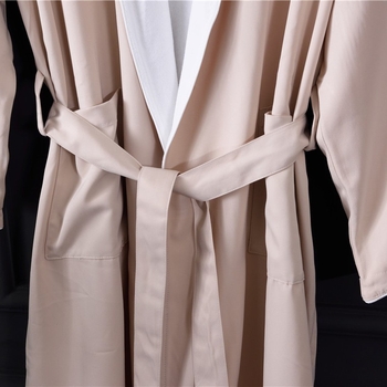 Хотелски халат от микрофибър, 1100G, обшиване, лого отпечатано