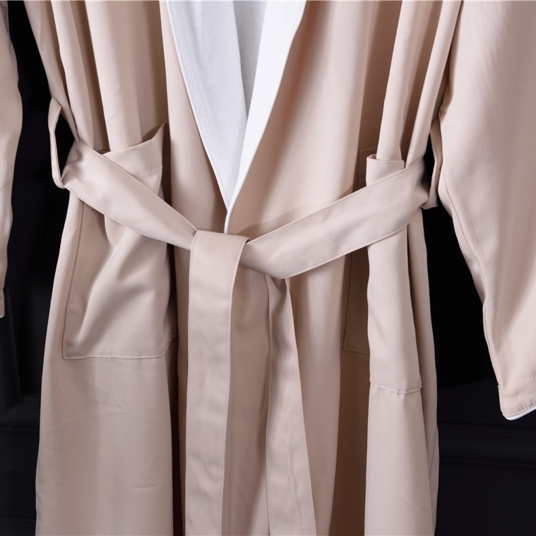 Хотелски халат от микрофибър, 1100G, обшиване, лого отпечатано