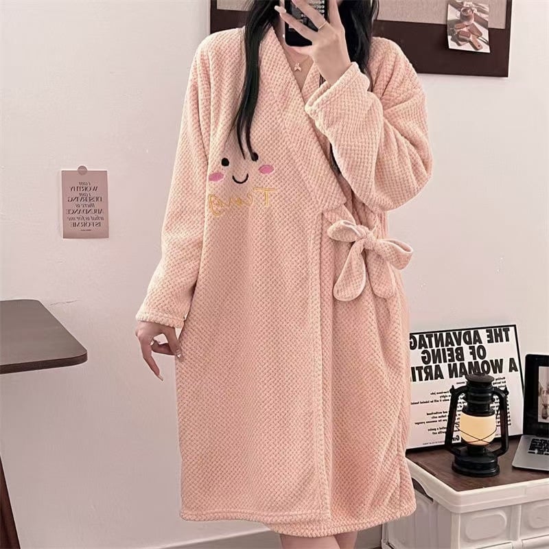 Халат за баня, велур, полиестерни влакна, тегло 300 г, зимен модел