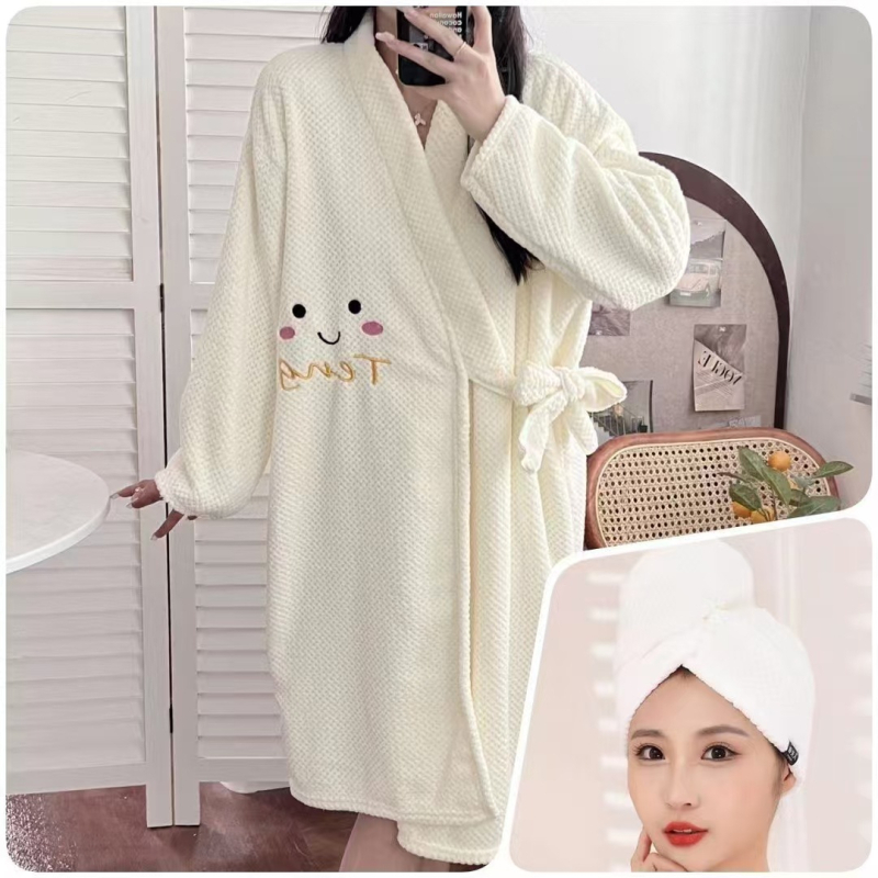 Халат за баня, велур, полиестерни влакна, тегло 300 г, зимен модел